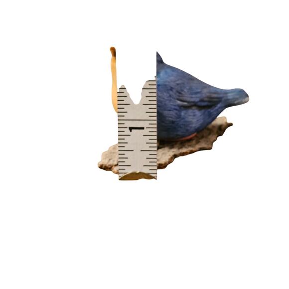 Vintage Bird Figurine Bluebird on Bark Perch Possibly Resin Statue (Gg252) - Picture 7 of 7